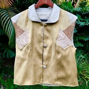 Monkey Puzzle Dupioni Silk Vest,1 Of A Kind,NWT, M